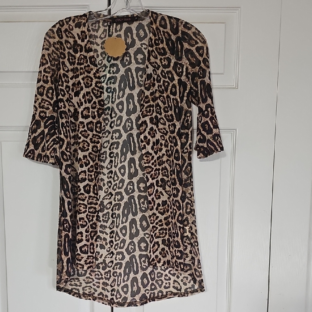 Crazy Train Kidd La Vida Leopard Print Sheer Duster